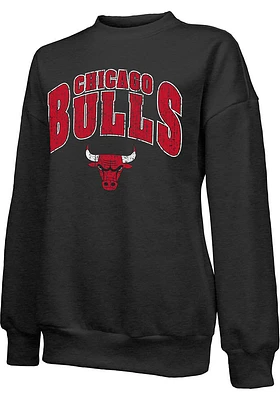 Chicago Bulls Womens Black Stacked Vintage Crew Sweatshirt