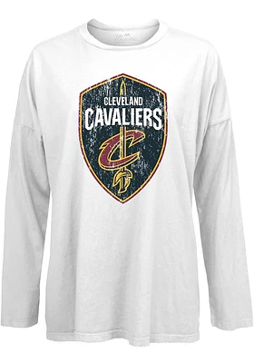 Cleveland Cavaliers Womens White Oversized LS Tee