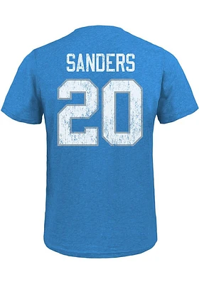 Barry Sanders Detroit Lions Blue Hall of Fame Primary Player Short Sleeve Fashion T Shirt
