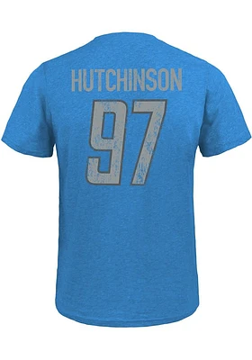 Aidan Hutchinson Detroit Lions Blue Primary Player Short Sleeve Fashion T Shirt