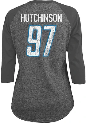 Aidan Hutchinson Detroit Lions Womens Grey Long Sleeve Player T Shirt