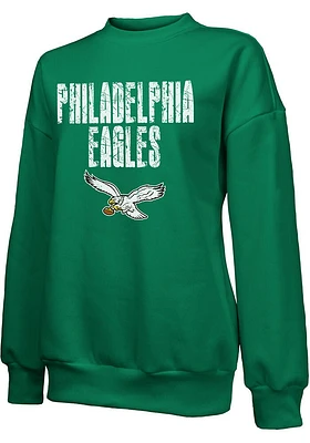 Philadelphia Eagles Womens Kelly Green Rock Crew Sweatshirt