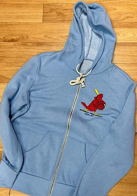 St Louis Cardinals Mens Light Blue LC COOP Long Sleeve Zip Fashion