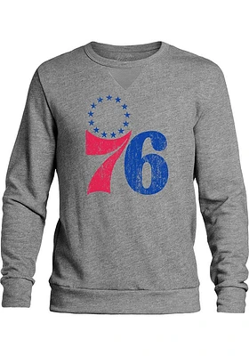 Philadelphia 76ers Mens Grey PRIMARY Long Sleeve Fashion Sweatshirt