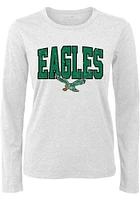 Philadelphia Eagles Womens White Boyfriend LS Tee