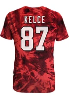 Travis Kelce Kansas City Chiefs Red Tie Dye Primary Player Short Sleeve Fashion T Shirt