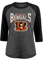 Cincinnati Bengals Womens Black Raglan LS Tee