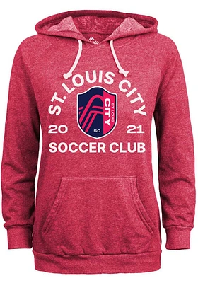 St Louis City SC Womens Red Triblend Edition Hooded Sweatshirt