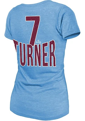 Trea Turner Philadelphia Phillies Womens Light Blue Player T-Shirt