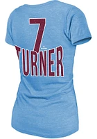 Trea Turner Philadelphia Phillies Womens Light Blue Player T-Shirt