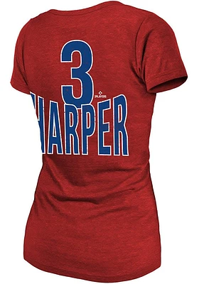 Bryce Harper Philadelphia Phillies Womens Red Player T-Shirt