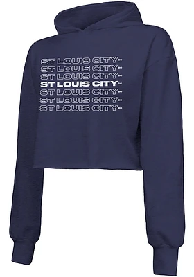 St Louis City SC Womens Navy Blue Repeat Hooded Sweatshirt