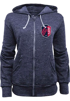 St Louis City SC Womens Navy Blue French Terry Long Sleeve Full Zip Jacket