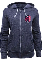 St Louis City SC Womens Navy Blue French Terry Long Sleeve Full Zip Jacket