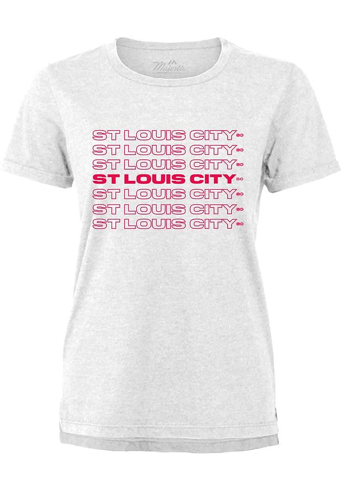 St Louis City SC Womens White Repeated Short Sleeve T-Shirt