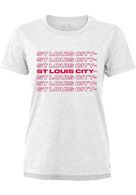 St Louis City SC Womens White Repeated Short Sleeve T-Shirt