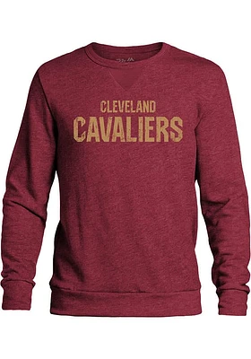 Cleveland Cavaliers Mens Maroon Wordmark Retro Long Sleeve Fashion Sweatshirt