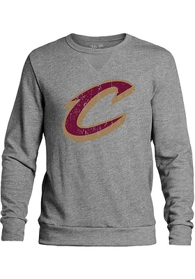 Cleveland Cavaliers Mens Grey Primary Logo Long Sleeve Fashion Sweatshirt
