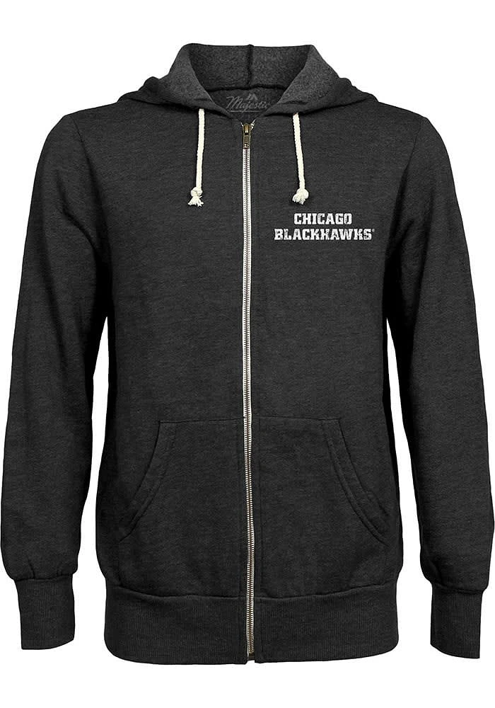 Chicago Blackhawks Mens Black Primary Long Sleeve Zip Fashion