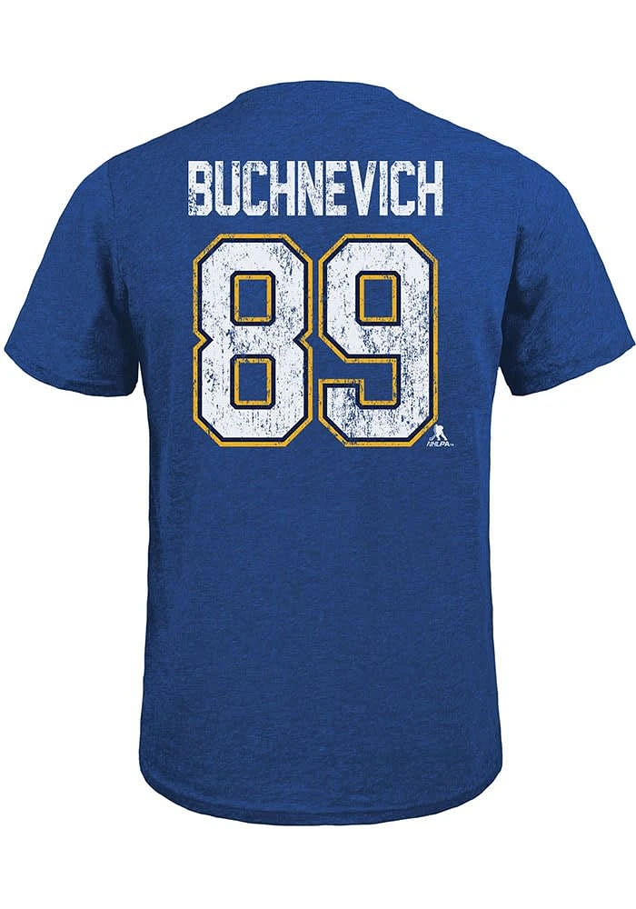 St Louis Blues Blue Name And Number Short Sleeve Fashion Player T Shirt