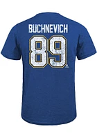 St Louis Blues Blue Name And Number Short Sleeve Fashion Player T Shirt