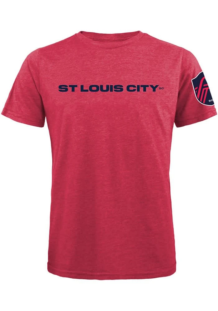 St Louis City SC Red Wordmark Sleeve Hit Short Fashion T Shirt
