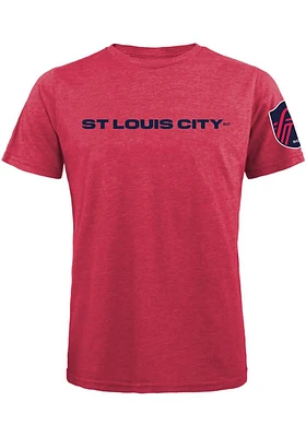 St Louis City SC Red Wordmark Sleeve Hit Short Fashion T Shirt