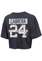 Miguel Cabrera Detroit Tigers Womens Navy Blue Cropped Player T-Shirt