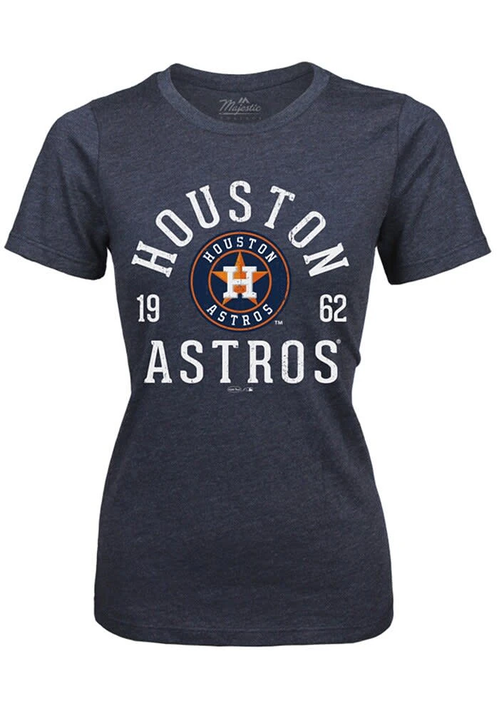 Houston Astros Womens Navy Blue Triblend Short Sleeve T-Shirt