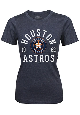 Houston Astros Womens Navy Blue Triblend Short Sleeve T-Shirt