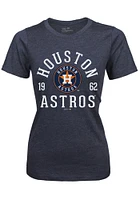 Houston Astros Womens Navy Blue Triblend Short Sleeve T-Shirt
