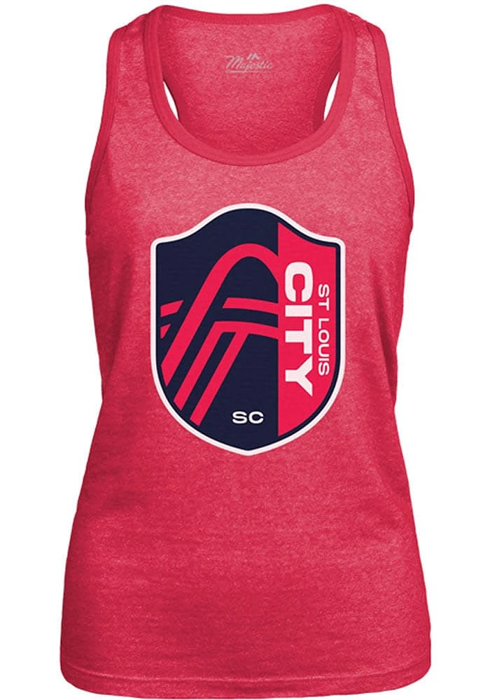 St Louis City SC Womens Red Triblend Classic Tank Top