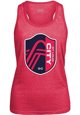 St Louis City SC Womens Red Triblend Classic Tank Top
