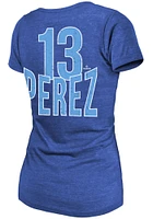 Salvador Perez Kansas City Royals Womens Blue Triblend Player T-Shirt
