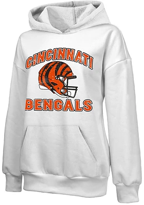Cincinnati Bengals Womens White Empire Hooded Sweatshirt