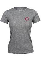 Cincinnati Reds Womens Grey Triblend Short Sleeve T-Shirt