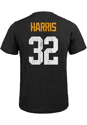 Franco Harris Pittsburgh Steelers Black Tri-Blend Name And Number Short Sleeve Fashion Player T Sh..