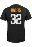 Franco Harris Pittsburgh Steelers Black Tri-Blend Name And Number Short Sleeve Fashion Player T Sh..