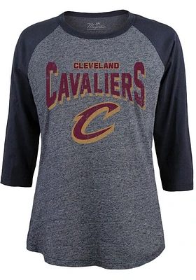 Cleveland Cavaliers Womens Navy Blue Raglan LS Tee
