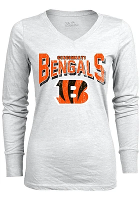 Cincinnati Bengals Womens White Huddle Up LS Tee