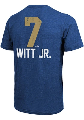 Bobby Witt Jr Kansas City Royals Blue Name Number Short Sleeve Fashion Player T Shirt