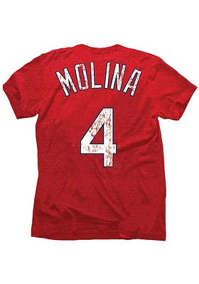 yadier molina St Louis Cardinals Red Player tee Short Sleeve Fashion T Shirt