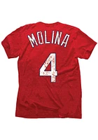 yadier molina St Louis Cardinals Red Player tee Short Sleeve Fashion T Shirt