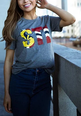 Arch Apparel St Louis Grey City Flag Short Sleeve Fashion T Shirt