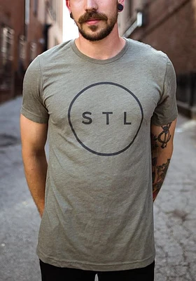 Arch Apparel St Louis Olive City Circle Short Sleeve Fashion T Shirt