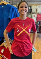 Arch Apparel St Louis Red Crossing Bats Short Sleeve Fashion T Shirt