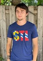 Arch Apparel St Louis Navy Blue STL City Flag Short Sleeve Fashion T Shirt