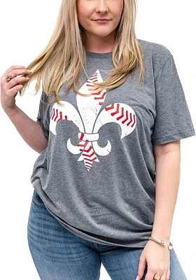 Arch Apparel St Louis Grey Fleur Seam Short Sleeve Fashion T Shirt