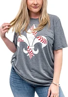 Arch Apparel St Louis Grey Fleur Seam Short Sleeve Fashion T Shirt
