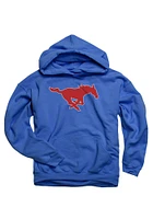 SMU Mustangs Youth Blue Mascot Long Sleeve Hoodie